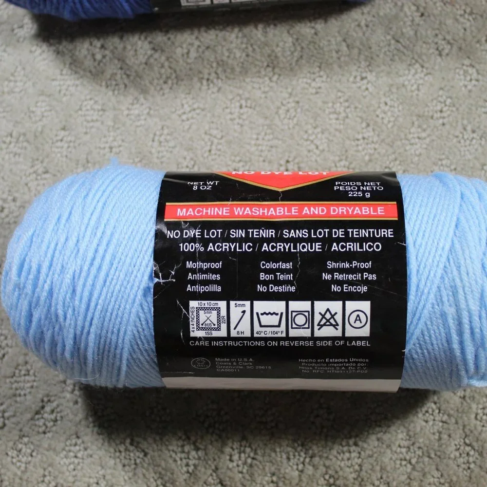 3 Skeins Red Heart Super Saver Yarn Blue 7 Oz Skein E300 100 Acrylic Worsted